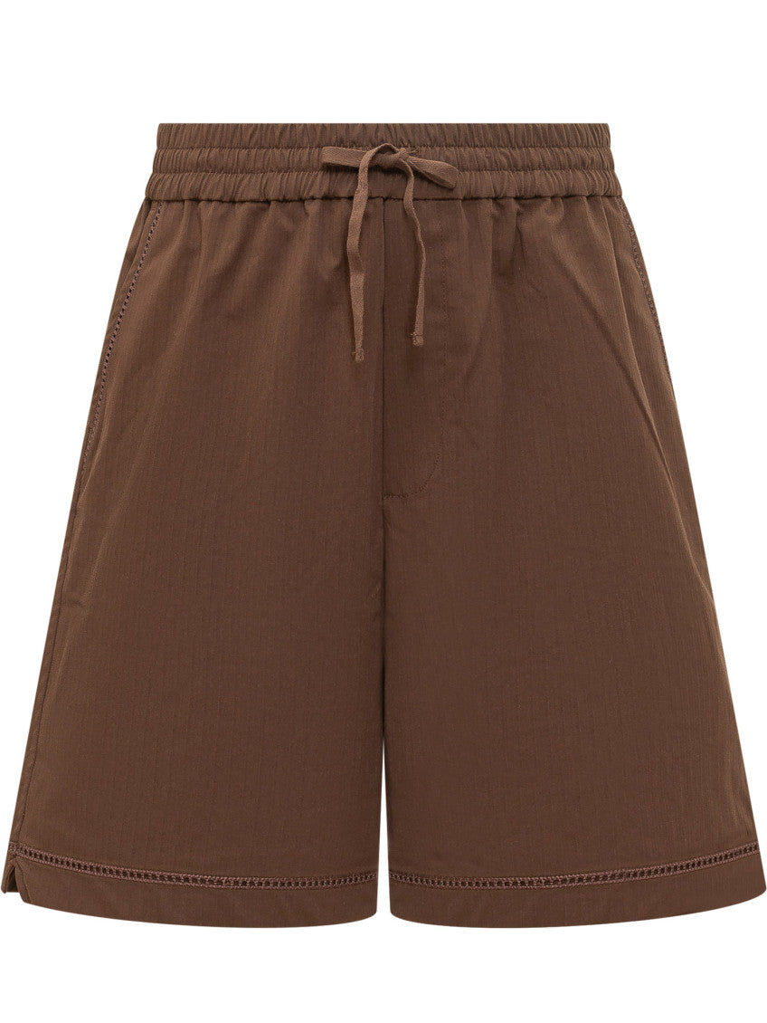 Dark Brown Solid Shorts 1