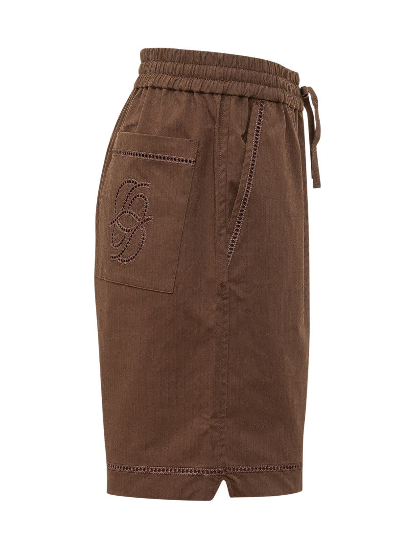 Dark Brown Solid Shorts 2