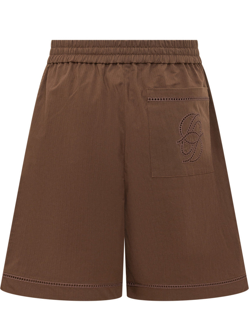 Dark Brown Solid Shorts 3