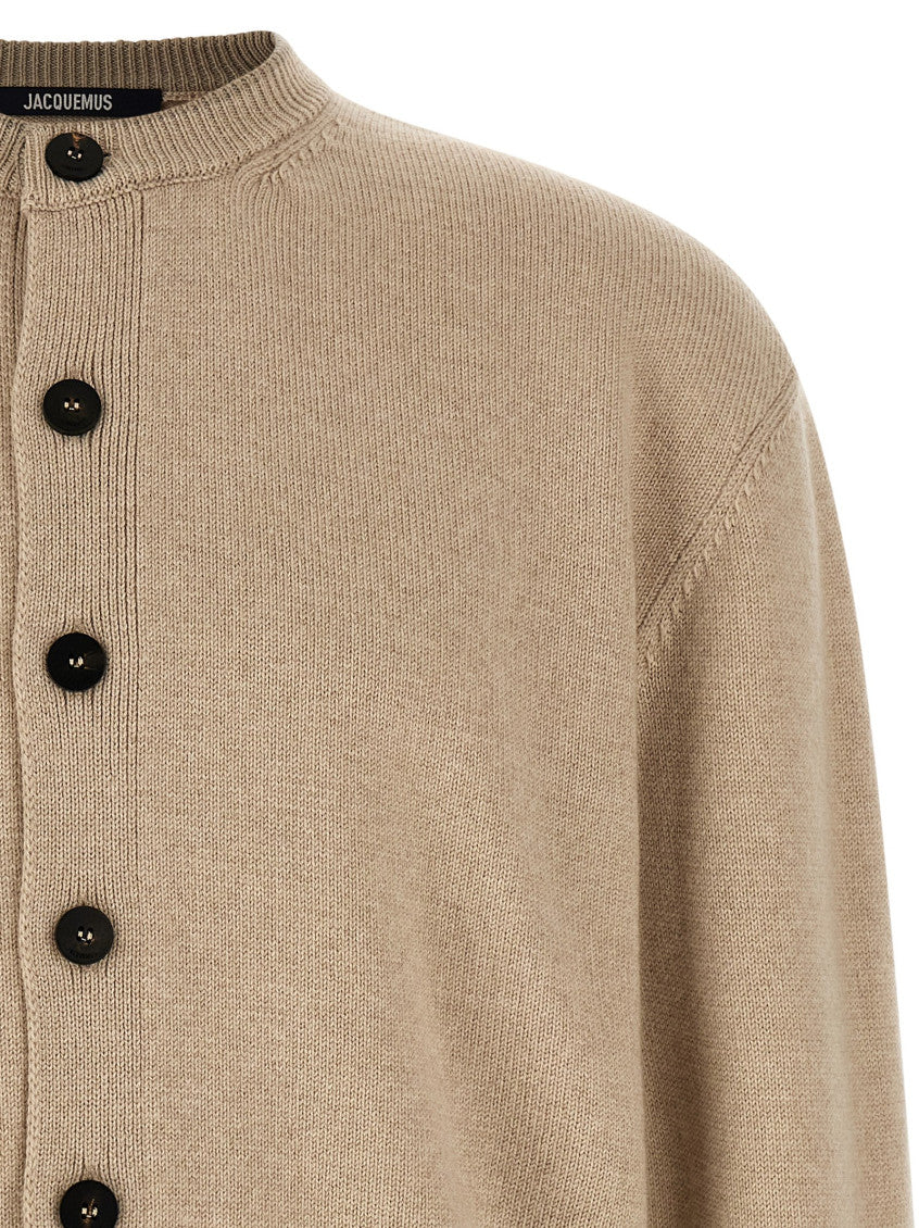 Beige Knitted Relaxed Cardigan 3