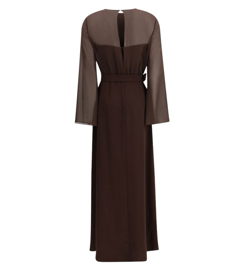 Brown Round Neck Maxi Dress 2