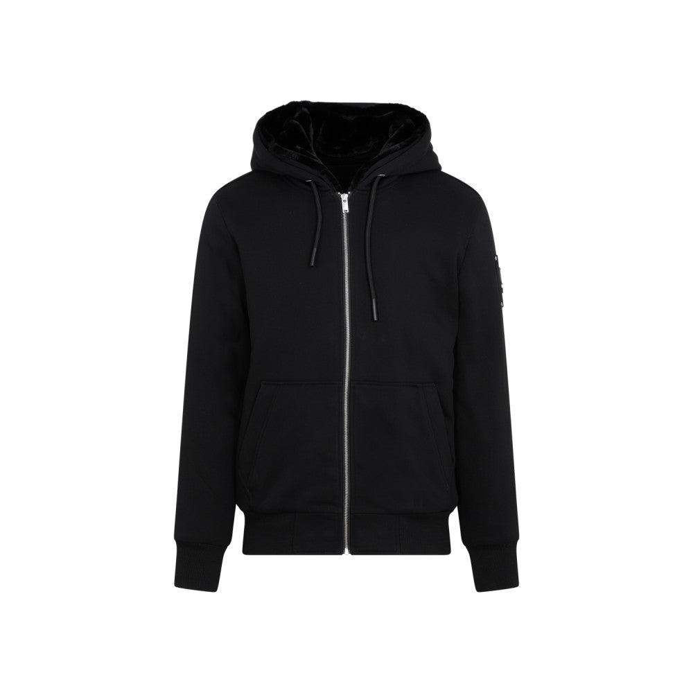 Black Logo Zip-Up Hoodie 1