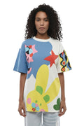 Multicolor Graphic Crew Neck T-Shirt 1