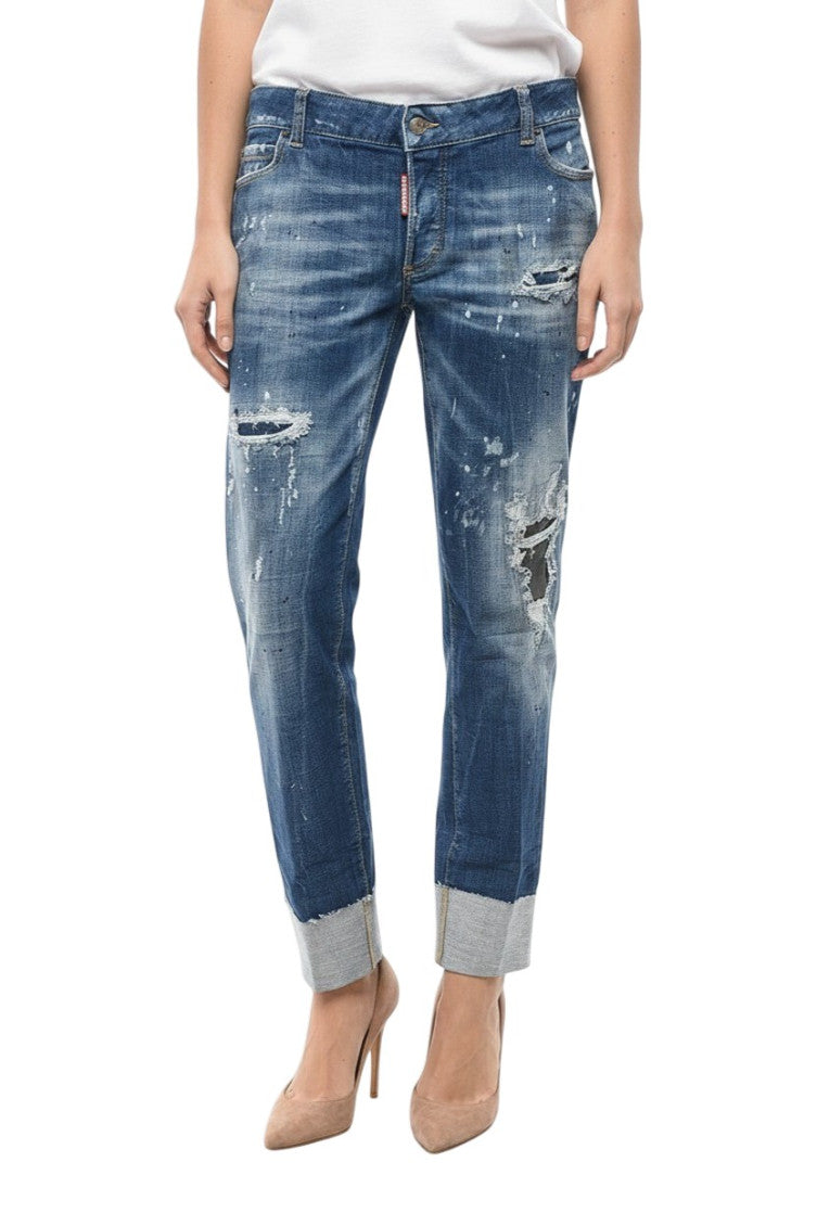 Blue Skinny Low Rise Jeans 1