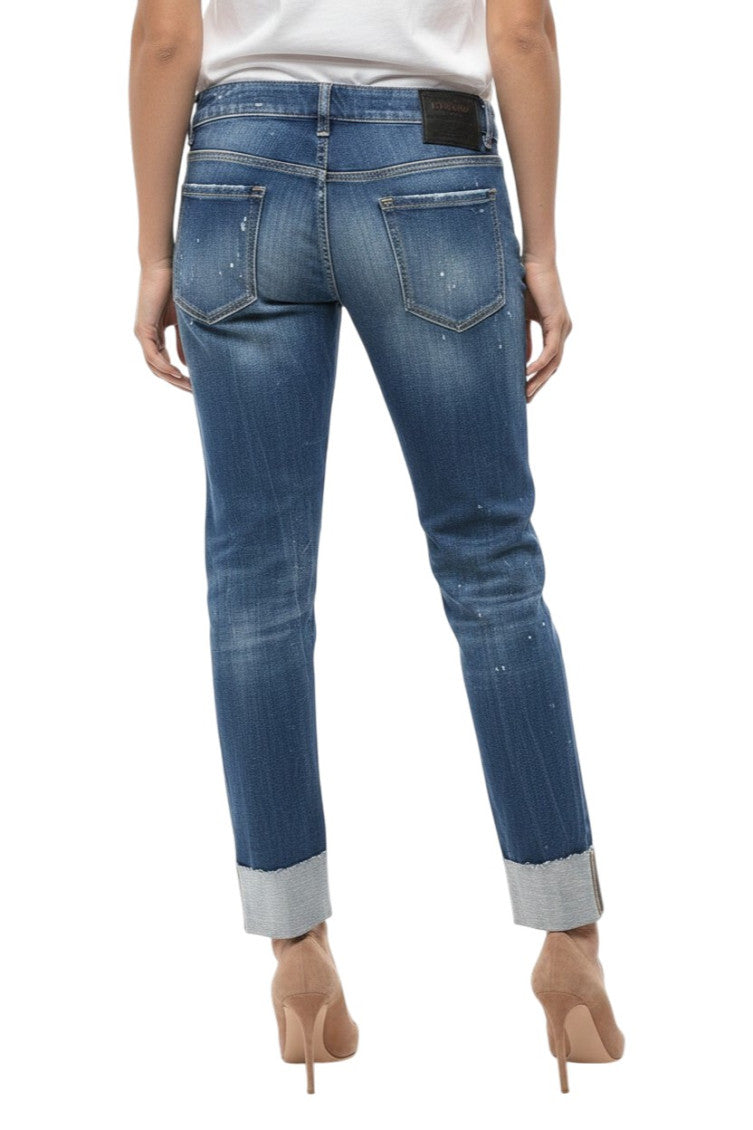 Blue Skinny Low Rise Jeans 2