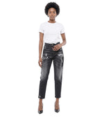 Black Straight High Rise Jeans 1