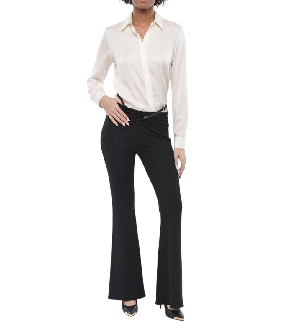 Black Bootcut Flat Front Pants 1