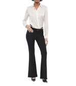 Black Bootcut Flat Front Pants 1