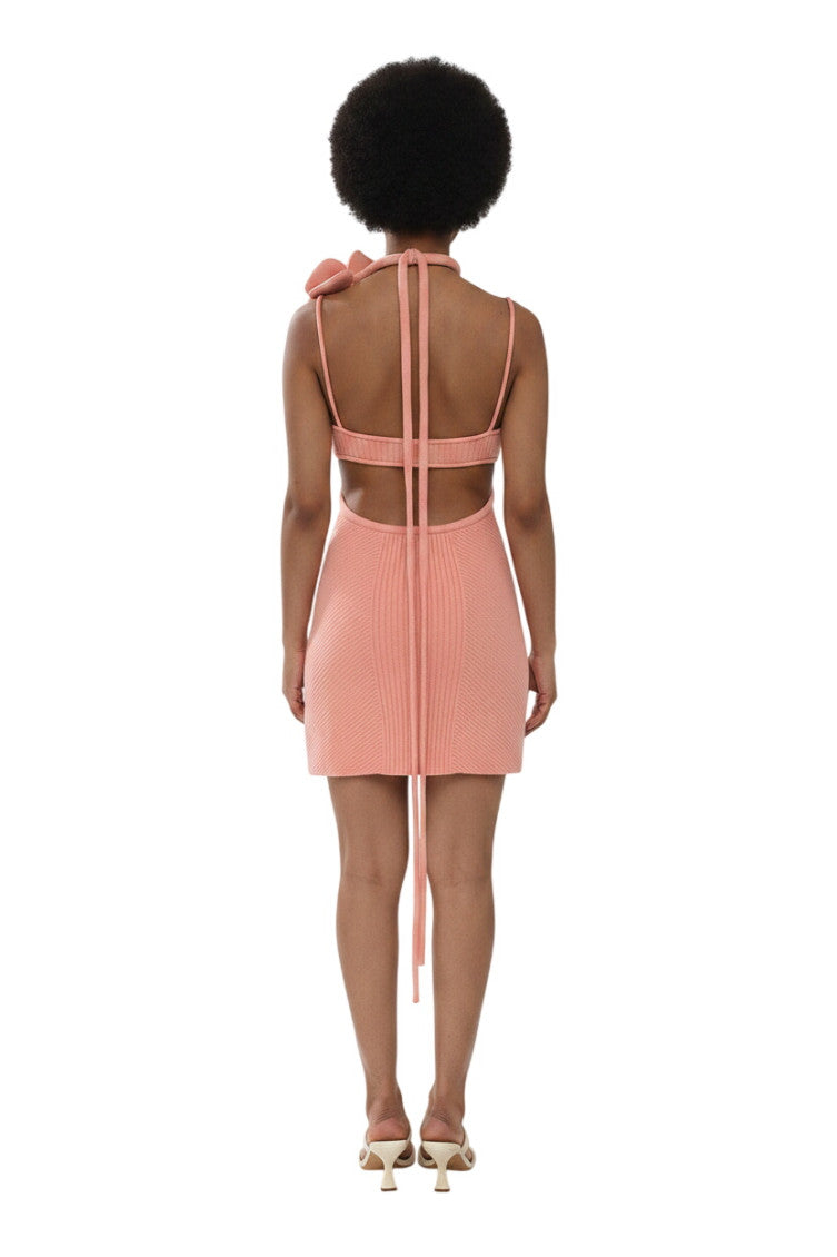 Pink Halter Neck Mini Dress 2