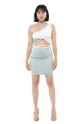 Light Blue One Shoulder Dress 1