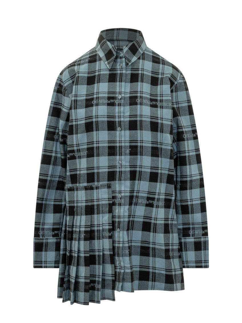 Blue Check Shirt Mini Dress 1
