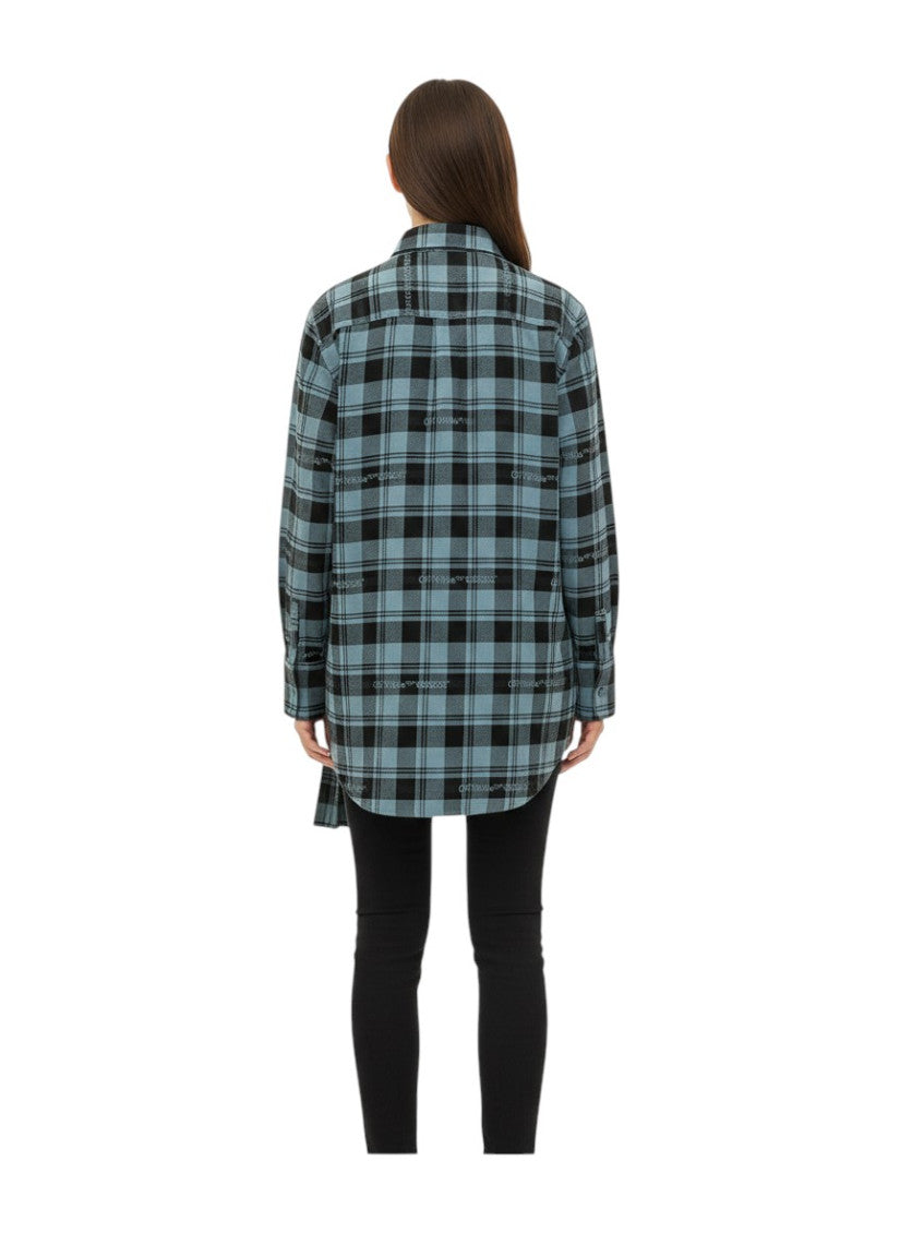 Blue Check Shirt Mini Dress 4