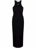 Black Logo Halter Neck Midi Dress 1