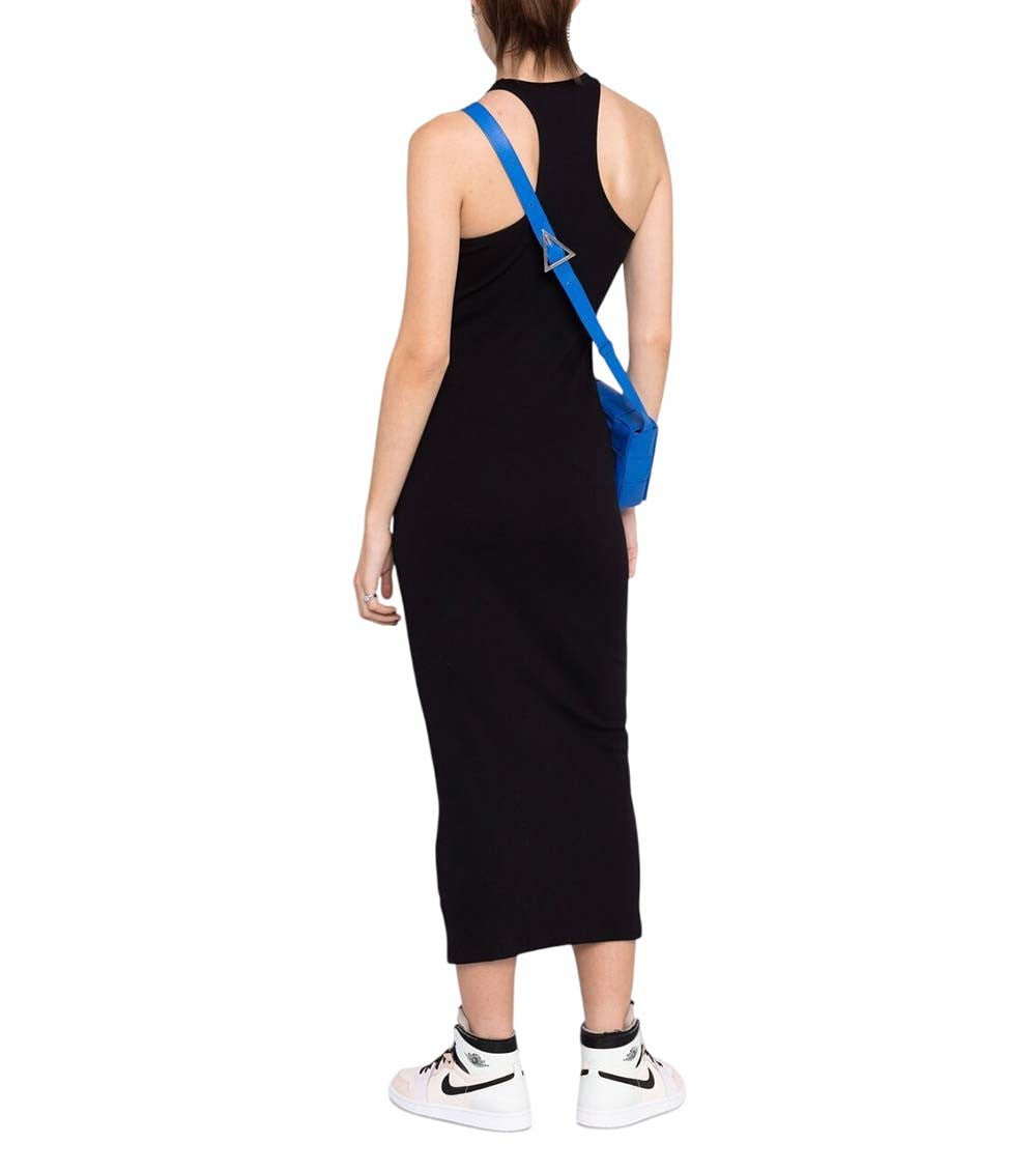 Black Logo Halter Neck Midi Dress 2