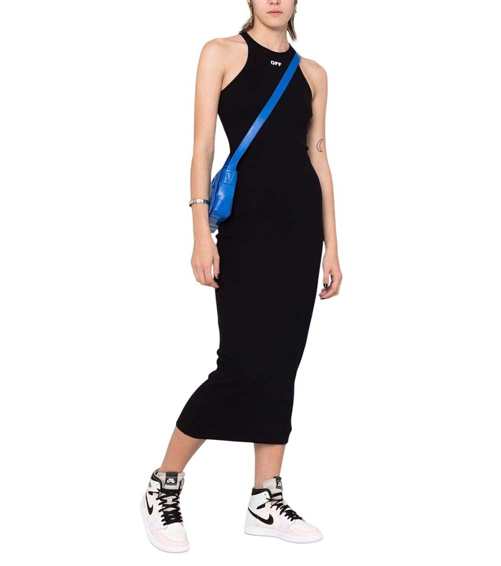 Black Logo Halter Neck Midi Dress 3