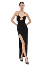 Black Halter Neck Maxi Dress 1