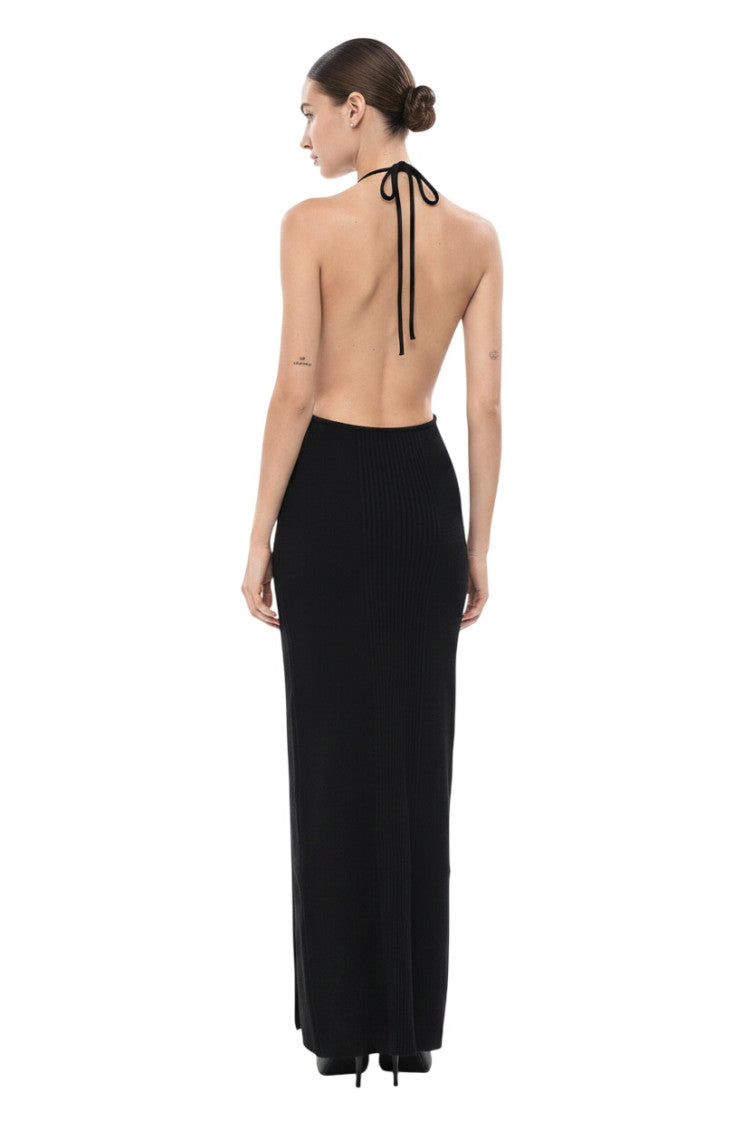 Black Halter Neck Maxi Dress 2