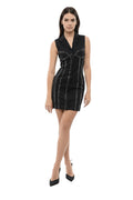 Black Notched Lapel Mini Dress 1
