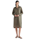 Gray Shirt Collar Knee Length Dress 1