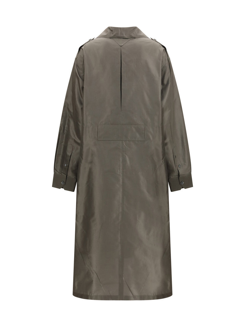 Gray Shirt Collar Knee Length Dress 4