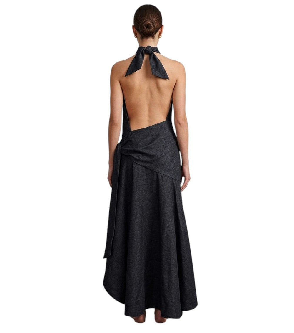 Black Mock Collar Maxi Dress 2