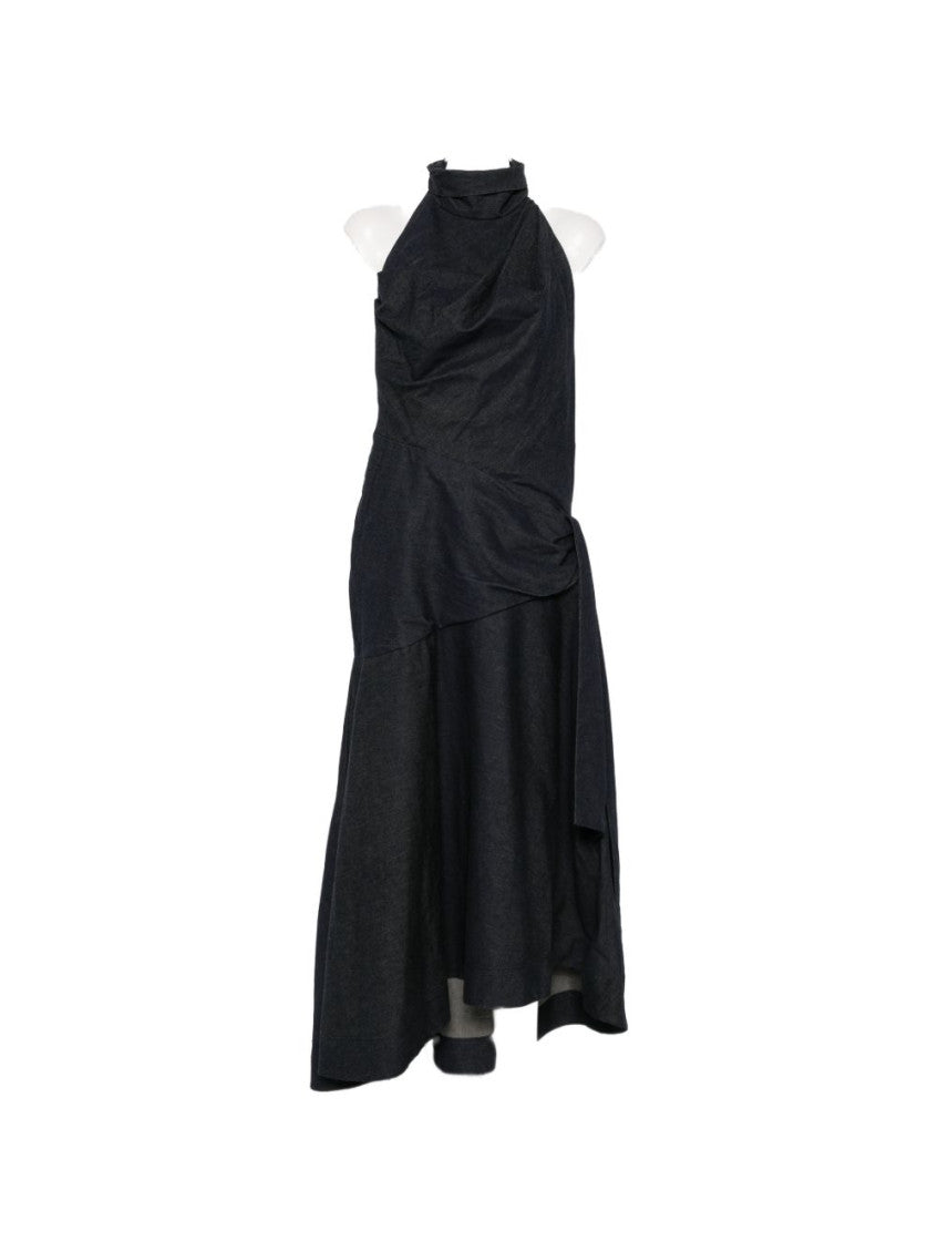 Black Mock Collar Maxi Dress 3