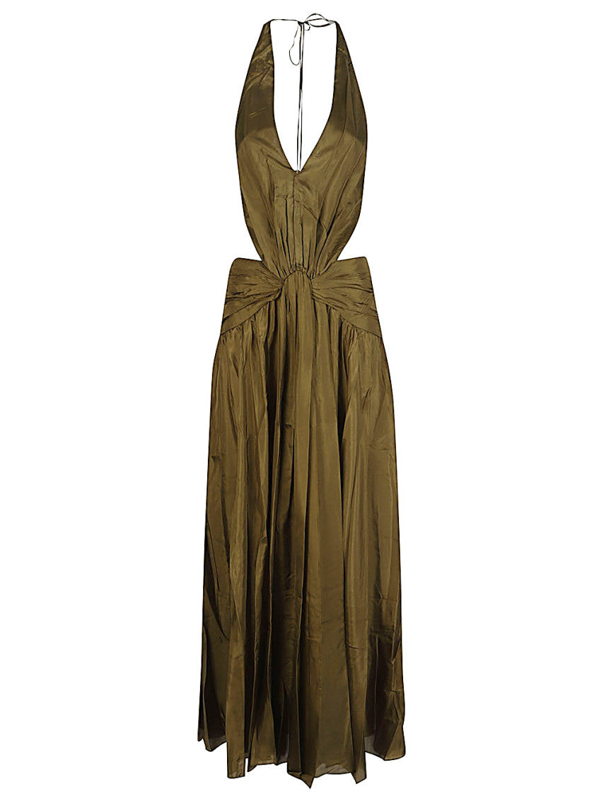 Green Halter Neck Maxi Dress 3