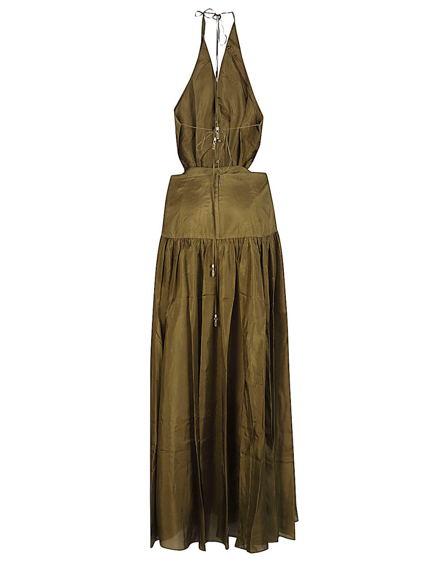 Green Halter Neck Maxi Dress 4