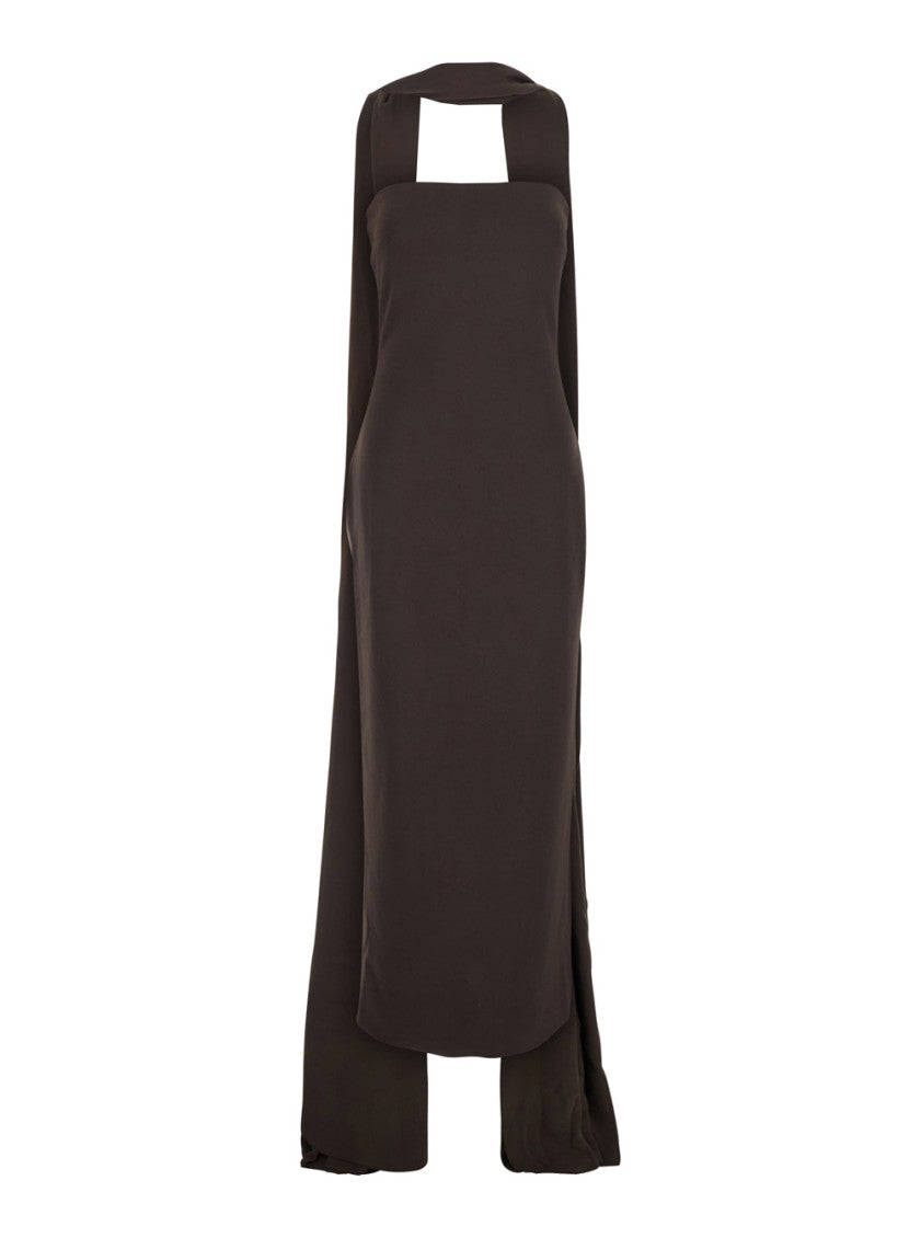 Brown Halter Neck Midi Dress 3