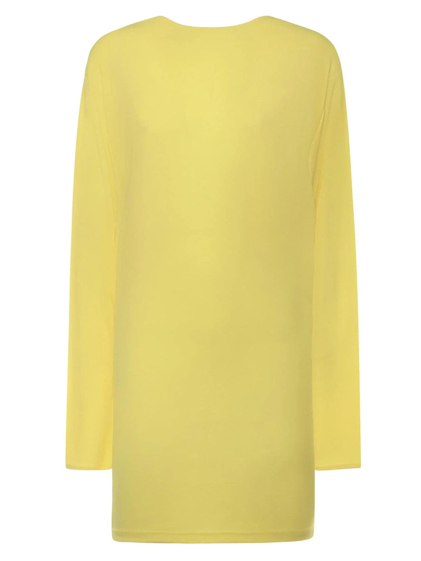 Yellow Boat Neck Mini Dress 3