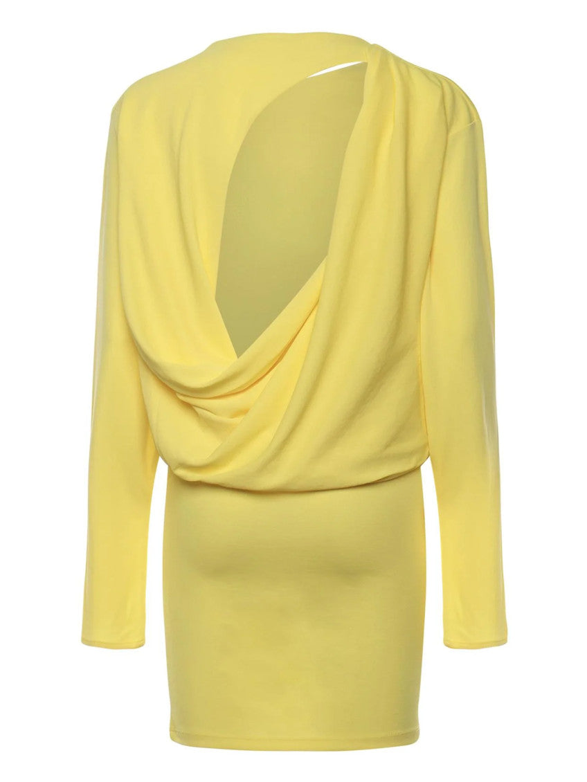 Yellow Boat Neck Mini Dress 4