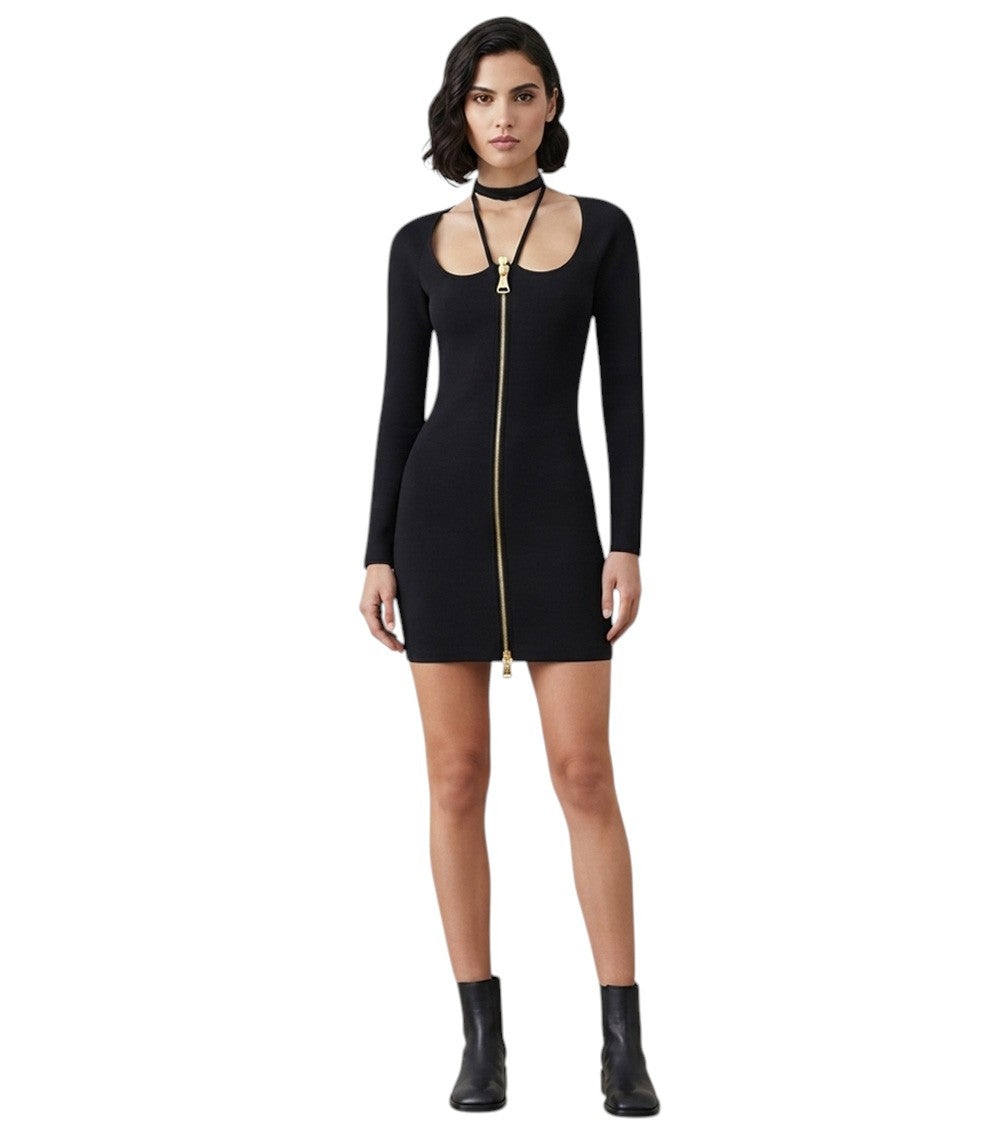 Black Halter Neck Mini Dress 3