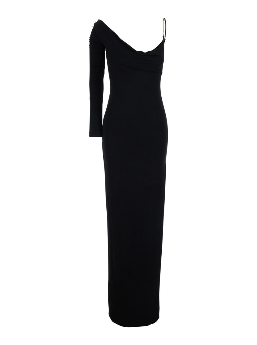 Black One Shoulder Maxi Dress 3