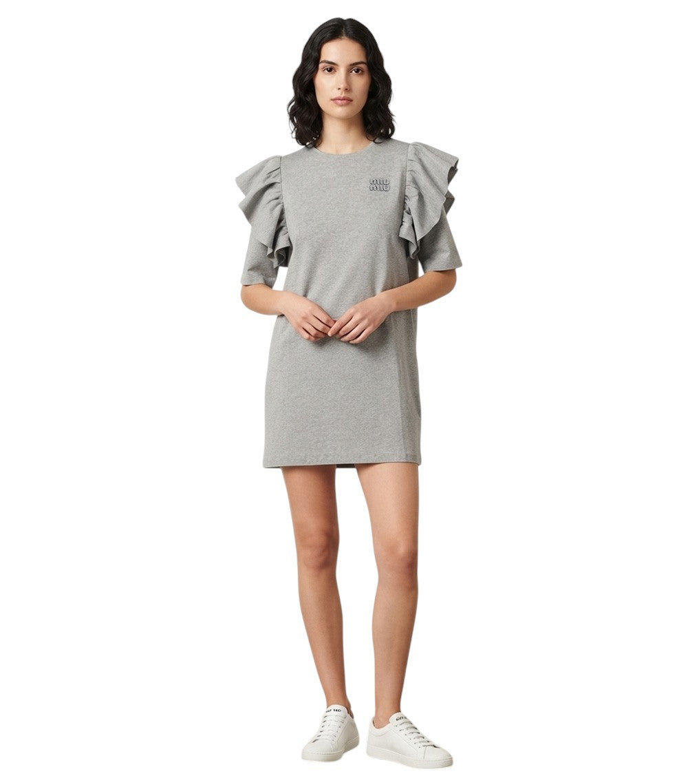 Grey Crew Neck Mini Dress 1