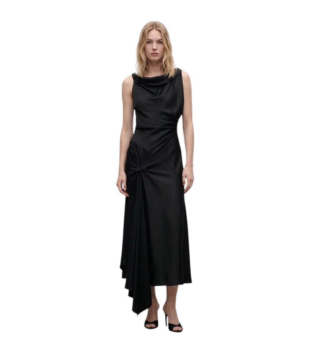 Black Cowl Neck Midi Dress 1