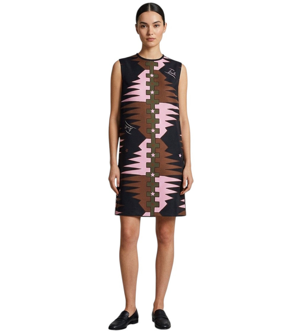 Multicolor Round Neck Mini Dress 1