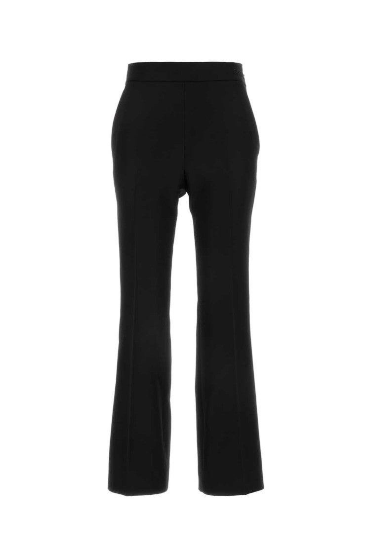 Black Embroidered Logo Trousers 1