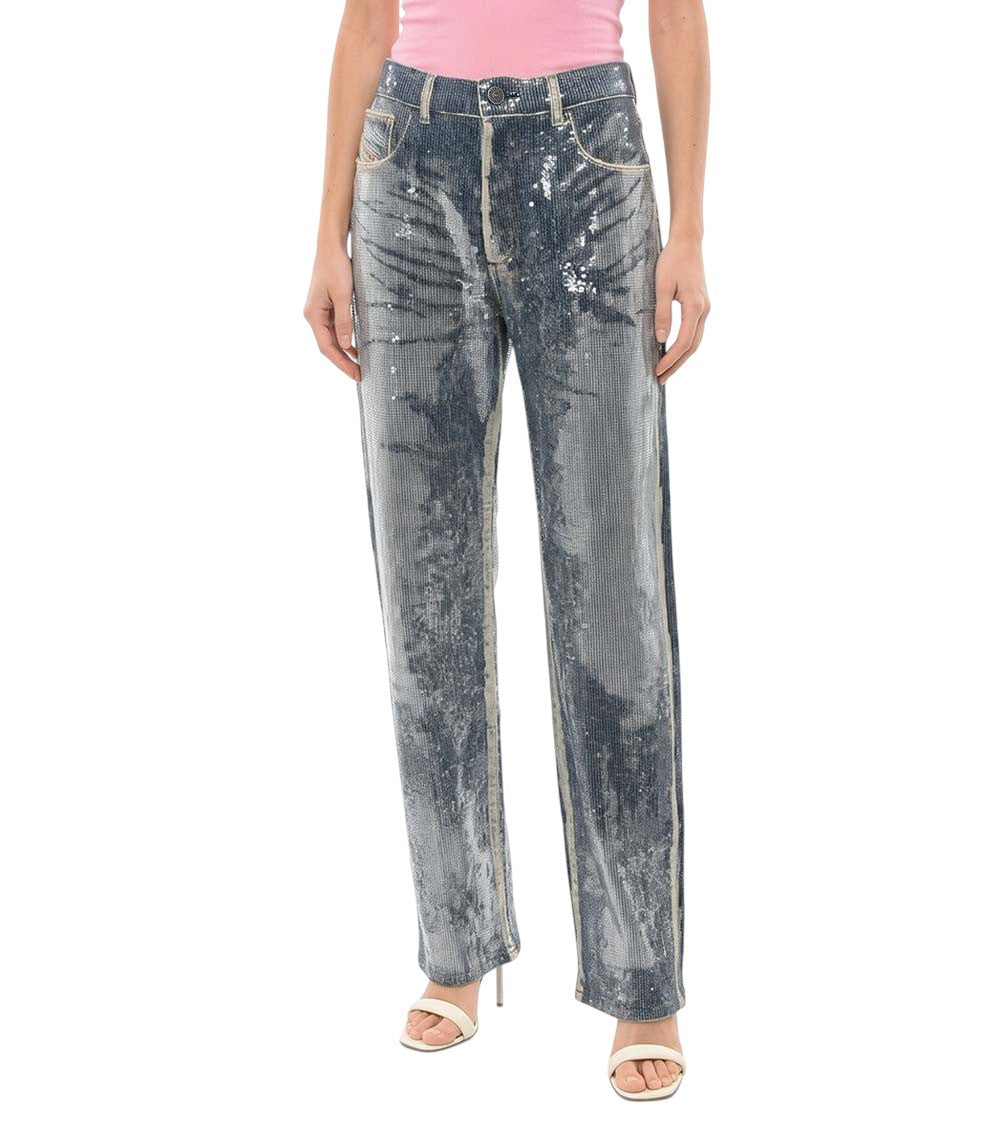 Blue Loose Mid Rise Jeans 1