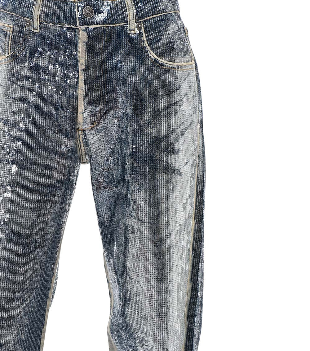 Blue Loose Mid Rise Jeans 3