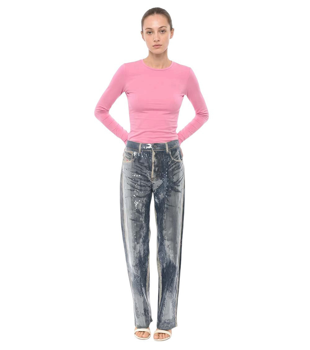 Blue Loose Mid Rise Jeans 4