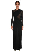 Black Crew Neck Full Length Dress 1