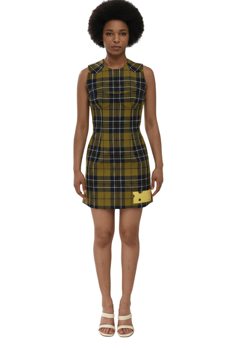 Khaki Crew Neck Mini Dress 1