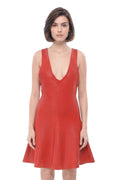 Red V Neck Mini Dress 1