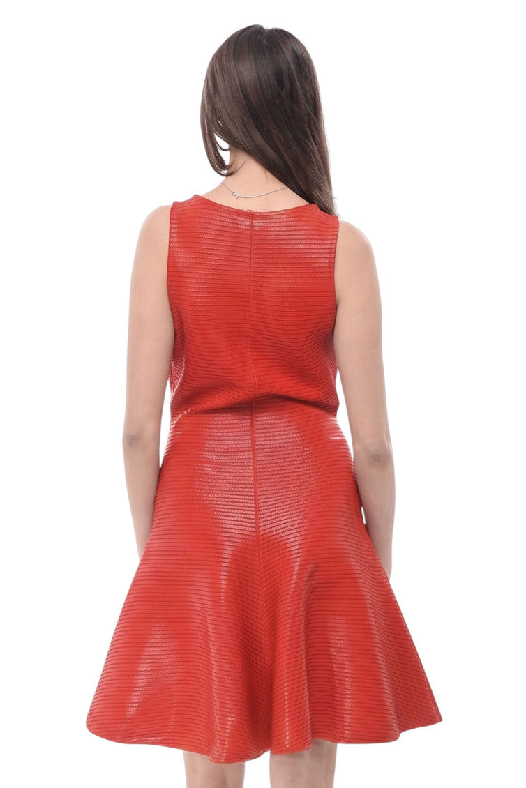 Red V Neck Mini Dress 2