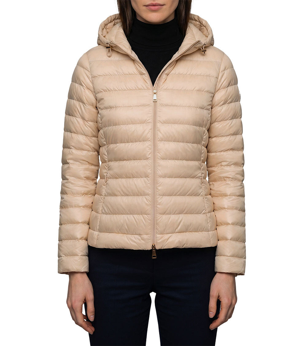 Beige Solid Hood Jacket 1