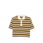 Brown Stripes Shirt Collar Polo 1