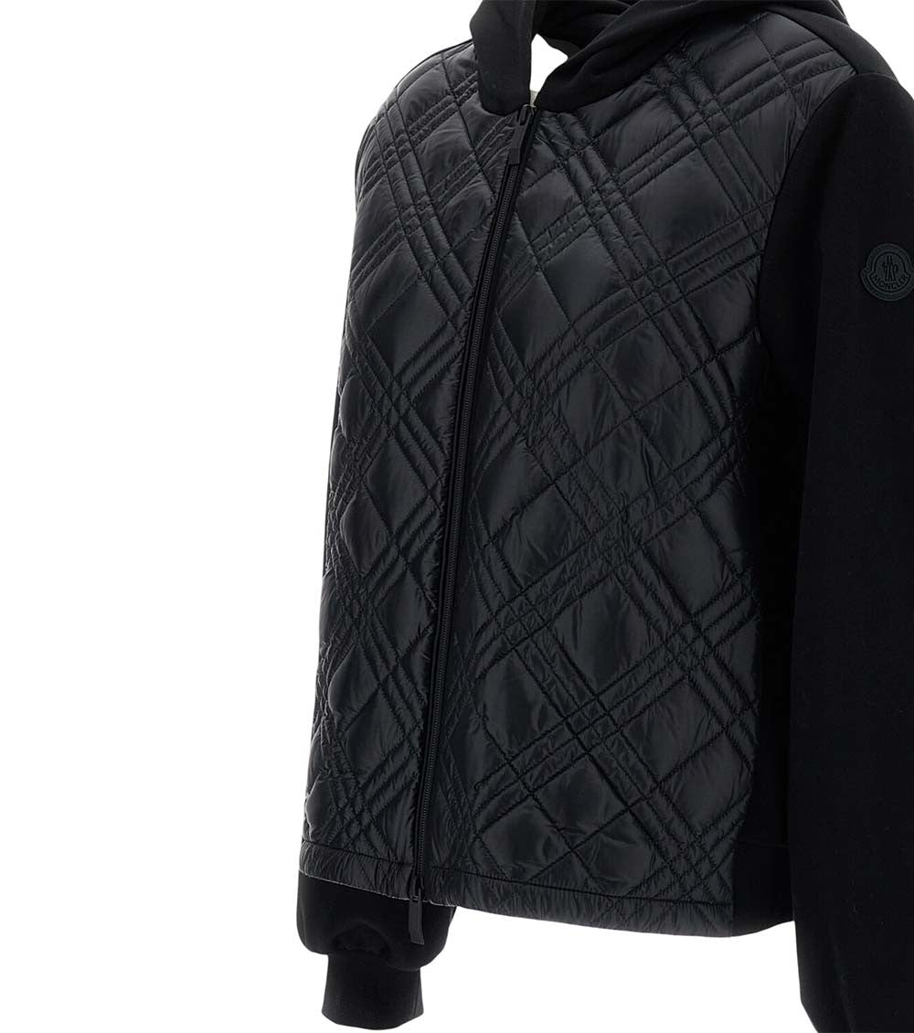 Black Quilted Hood Sweater 3