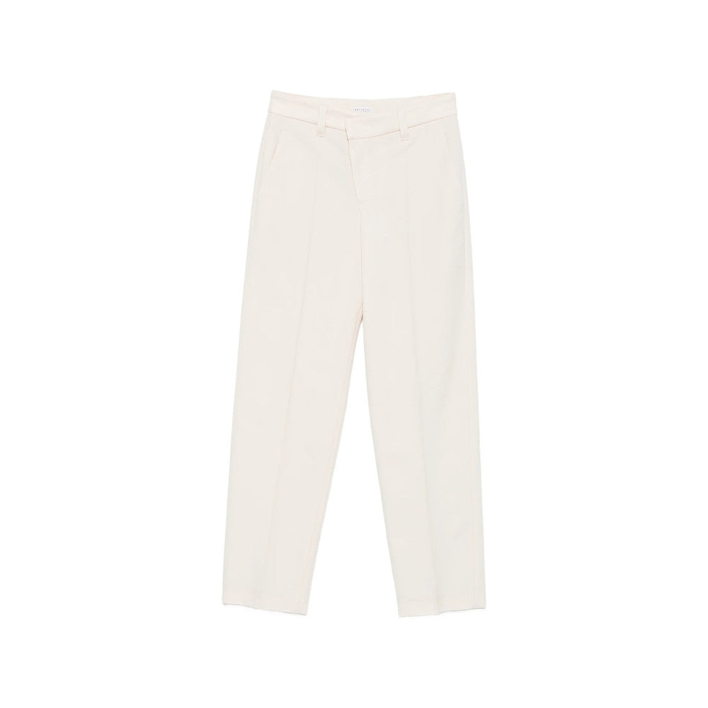 White Flat Front Pants 1