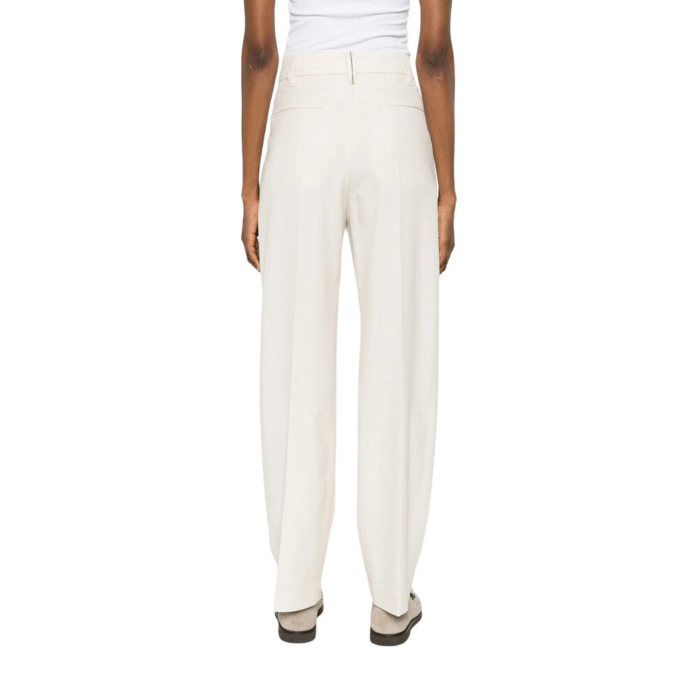 White Flat Front Pants 3