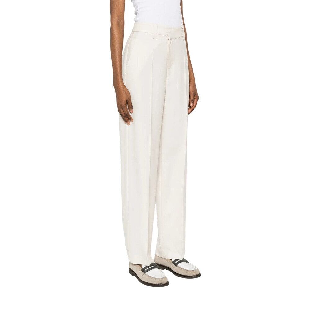 White Flat Front Pants 4